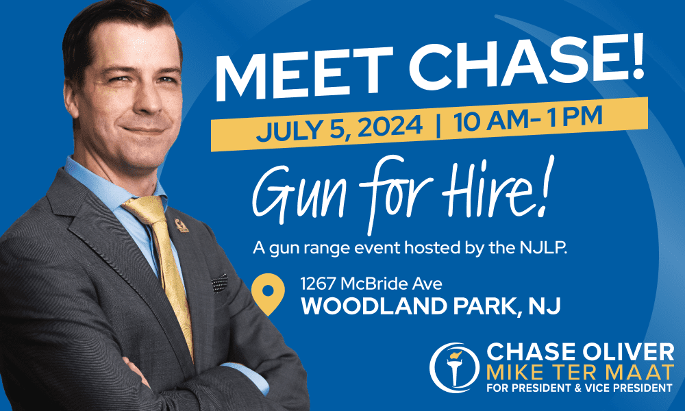 An event graphic with a picture of Chase Oliver